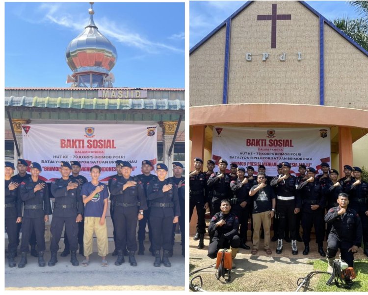 Dalam Rangka HUT Ke - 79 Korps Brimob Polri, Batalyon B Pelopor Gelar Gotong Royong